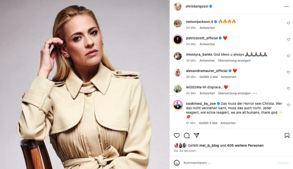 Christa Rigozzi äussert sich auf Social Media zum Einbruch. 