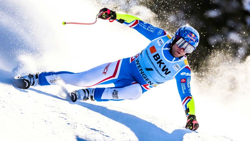 Alexis Pinturault sur la piste du Lauberhorn à Wengen.