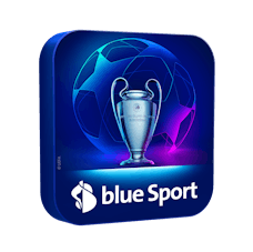 blue Sport Packshot mit dem UEFA Champions League Pokal