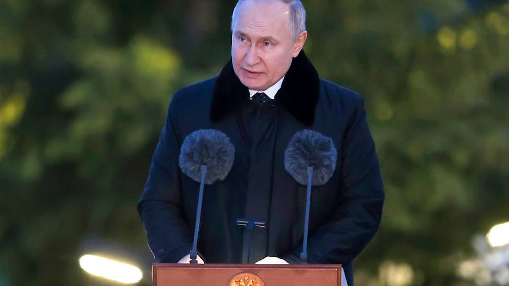 Russian President Vladimir Putin near the village of Zaytsevo in the Leningrad region 