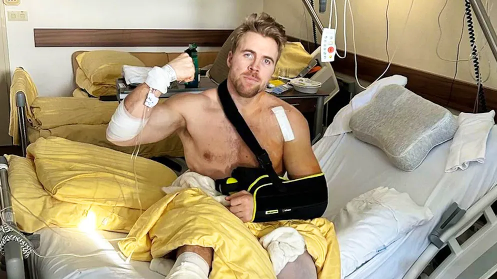 «Schlimmster Schmerz meines Lebens». Skistar Kilde zeigt verstörende Bilder von Schnittwunde an der Wade
