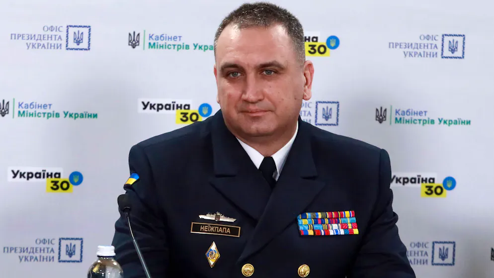 Vizeadmiral Oleksij Nejischpapa im Mai 2021 in Kiew.