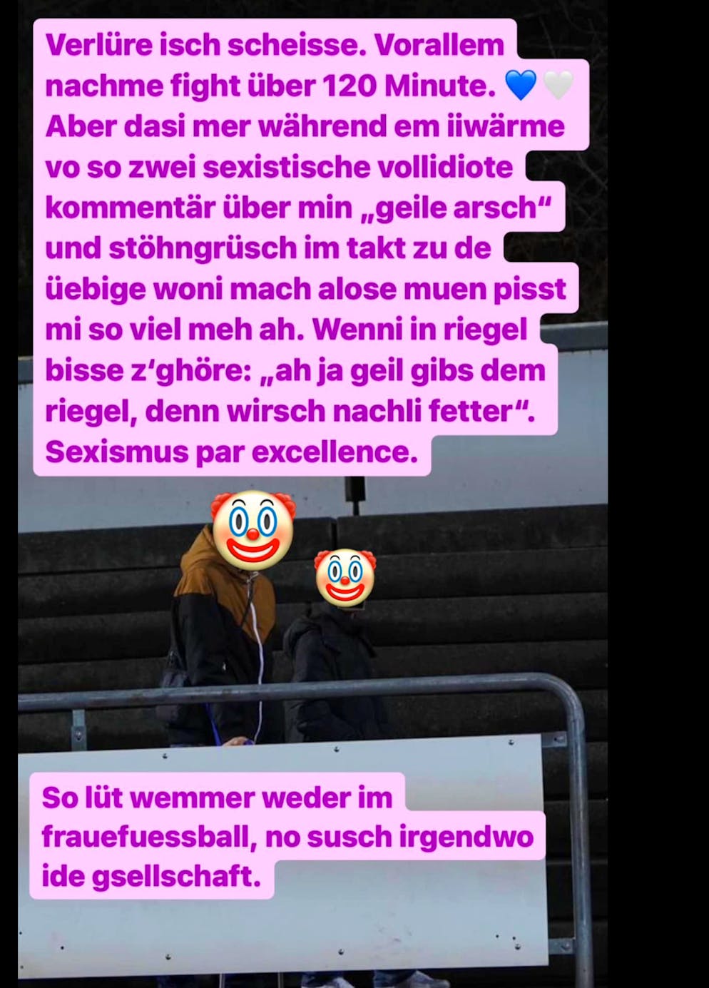Der Instagram-Post von Leandra Flury nach dem Cupspiel gegen Basel.