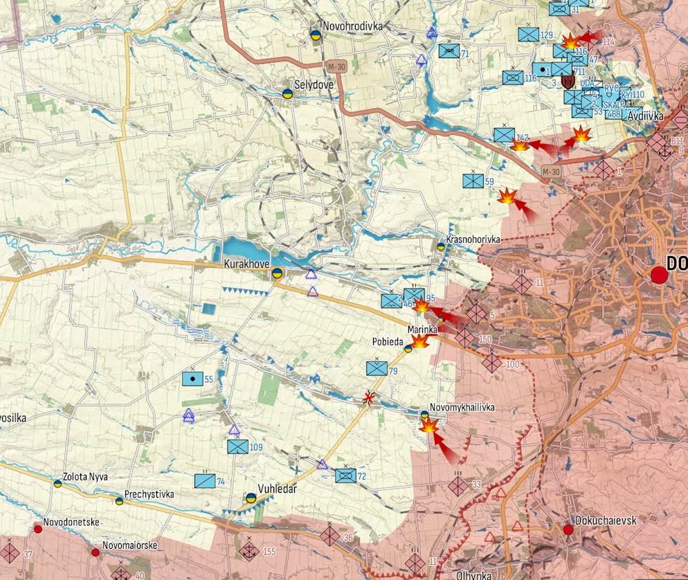 L'esercito russo vuole raggiungere il nord di Wuhledar attraverso Marjinka e Nowomychajliwka.