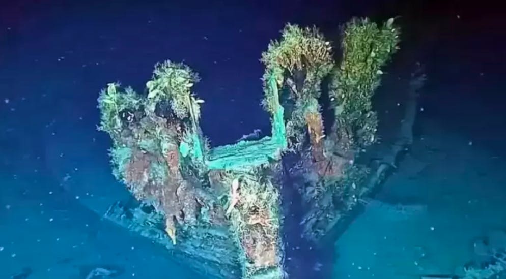 Eine Unterwasseraufnahme des Wracks der Galeone San José.