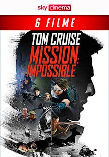 Mission Impossible Combo Artwork mit dem Kopf von Tom Cruise und diversen Stunts