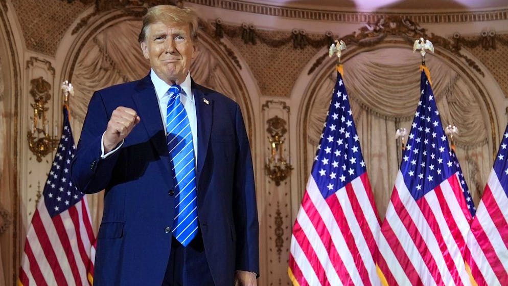 Donald Trump vor seiner Rede bei der Wahlparty auf seinem Anwesen Mar-a-Lago in Florida am Dienstagabend.