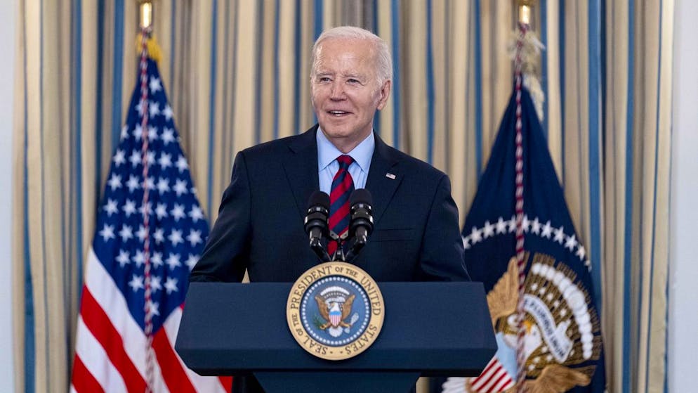 US-Präsident Joe Biden am «Super Tuesday» im Weissen Haus in Washington. 