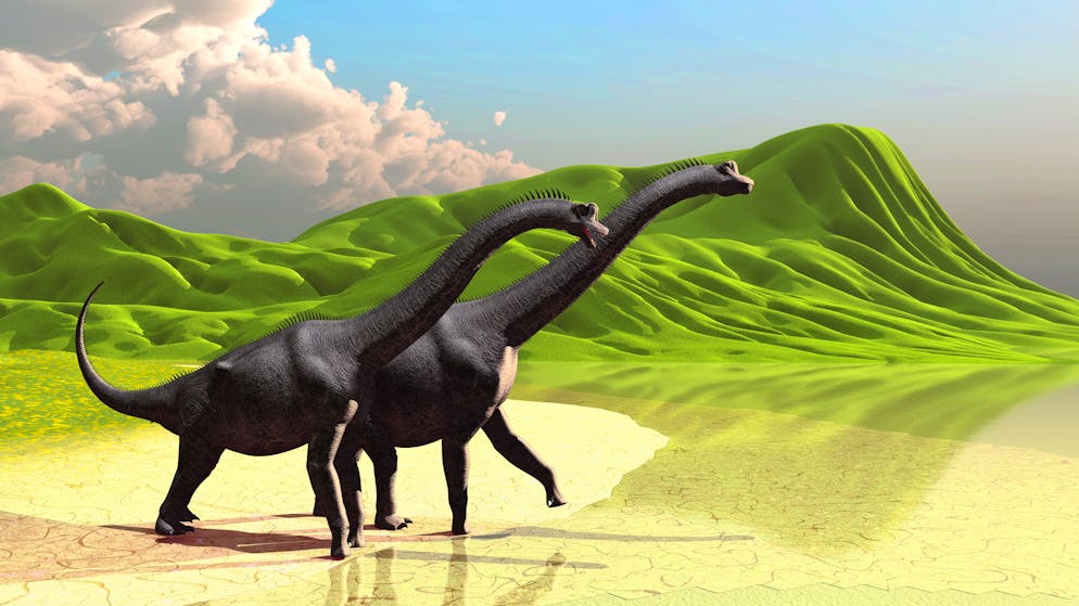 Brachiosaurus belongs to the titanosaur family.  This is what it might look like.  (icon image)