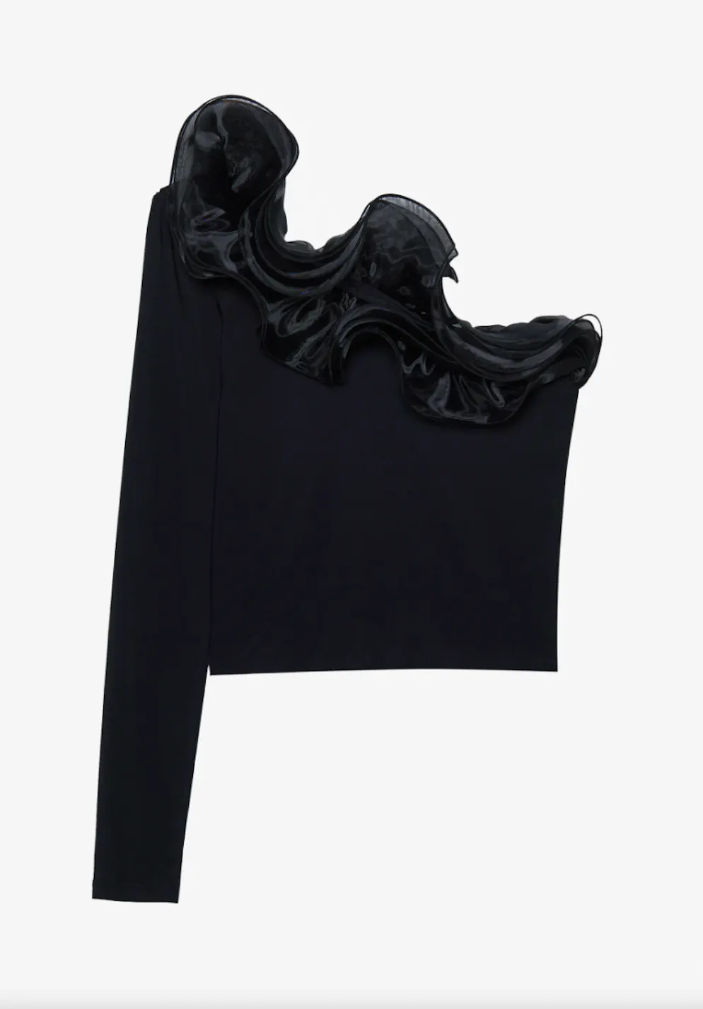 Terza tendenza: nero. Camicetta di Anna Field per 44 franchi, via Zalando.