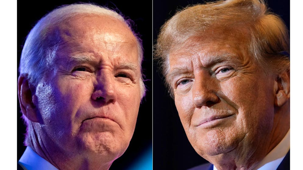 Bei dem Rennen zwischen Trump (r.) und Biden handelt es sich um die erste Neuauflage eines Duells ums Weisse Haus mit denselben Kandidaten seit rund 70 Jahren. (Archivbild)