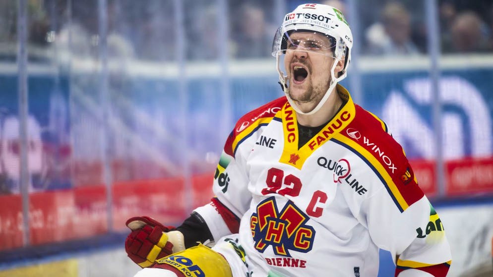 Gaëtan Haas et le HC Bienne sont en play-off.