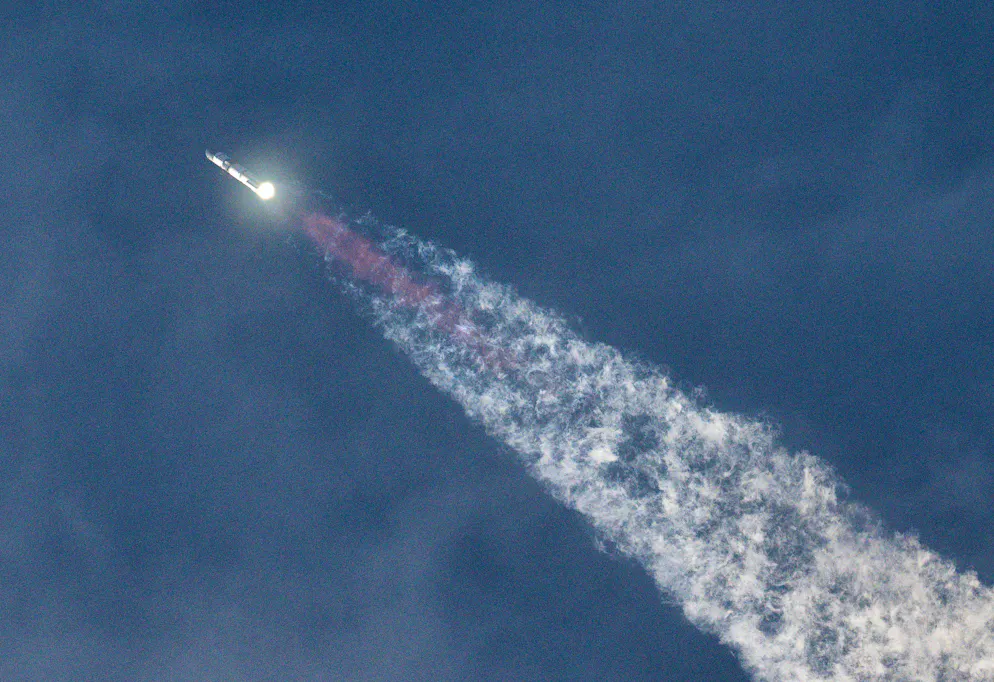 Starship décollant de la base Starbase à Boca Chica, au Texas, le 14 mars 2024.