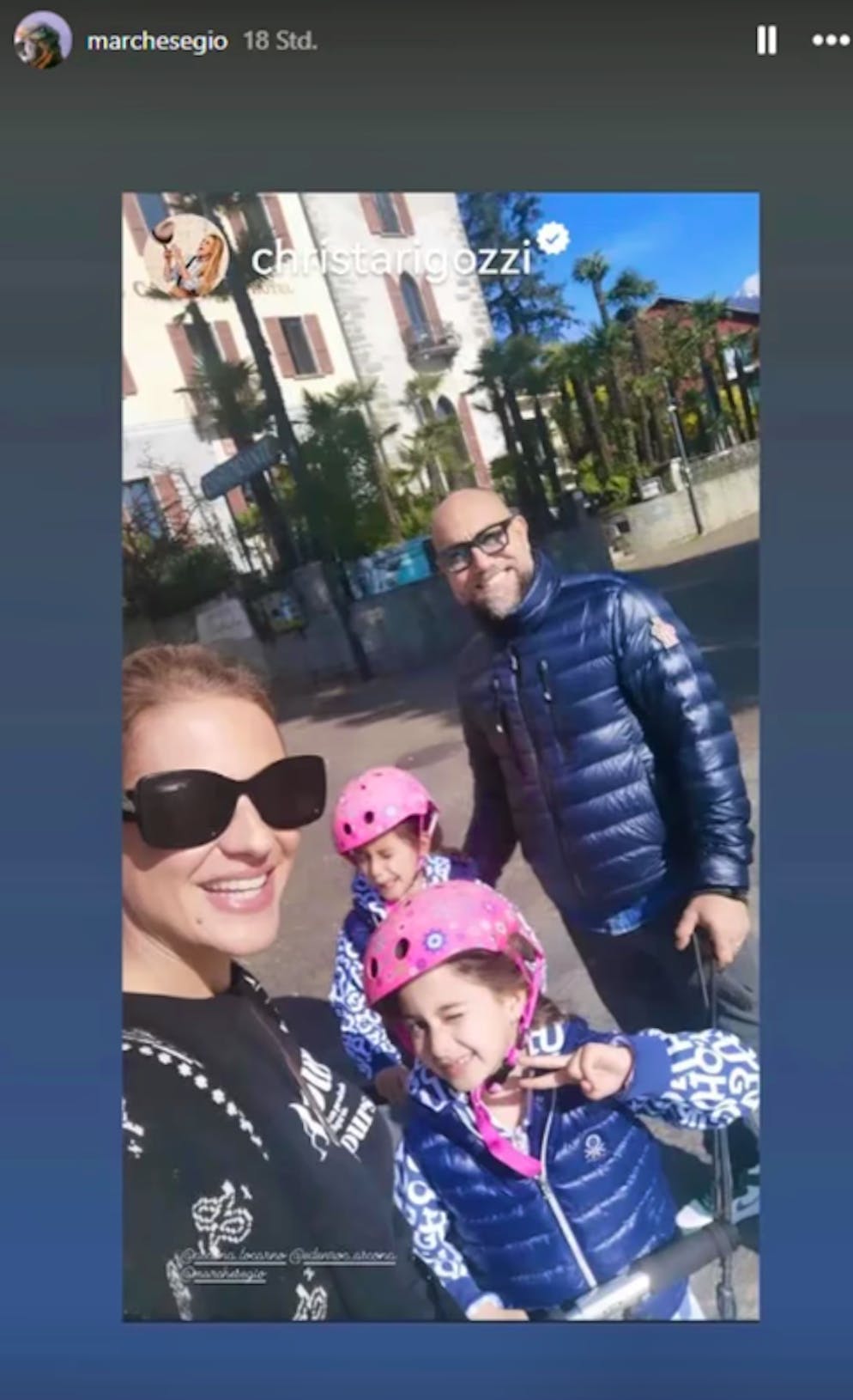 Sulla storia Instagram di Giovanni Marchese potete vedere tutta la famiglia di Christa in gita ad Ascona.
