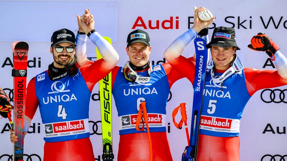 Finales de Saalbach. Fantastique triplé suisse en Super-G et nouveau globe pour «Odi» !