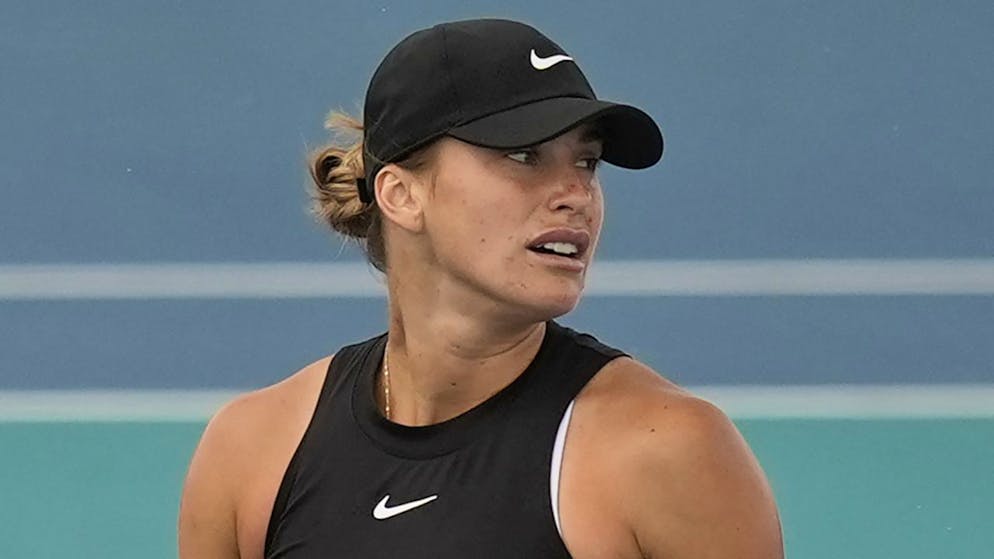 Aryna Sabalenka mit betrübtem Blick