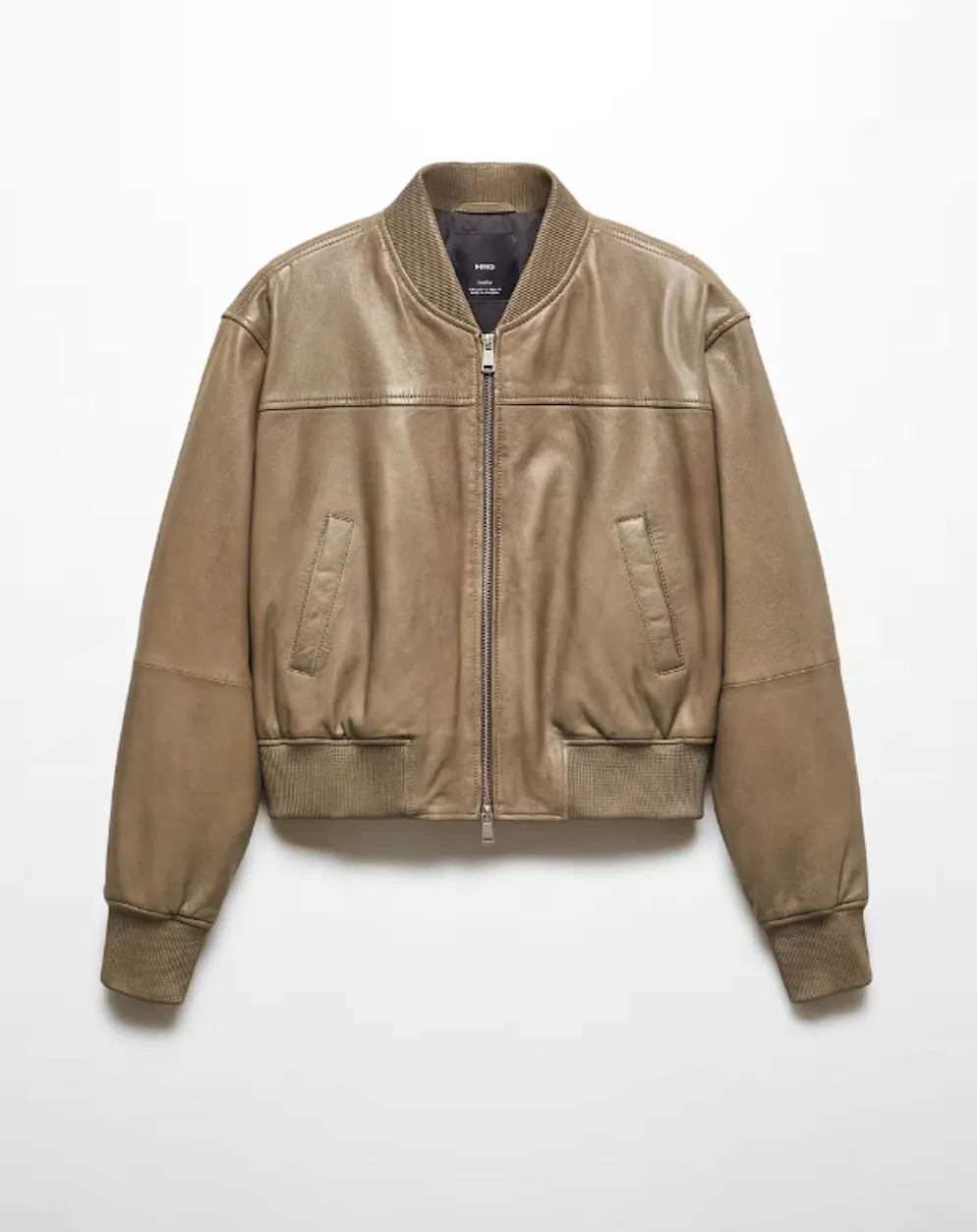 3. Trend: Lederjacken. Braune Leder-Bomberjacke von Mango für etwa 170 Franken. 
