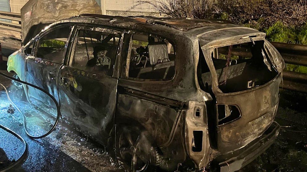 Die Luzerner Polizei rückte am Ostermontag zu einem Autobrand auf der A2 bei Sempach aus.