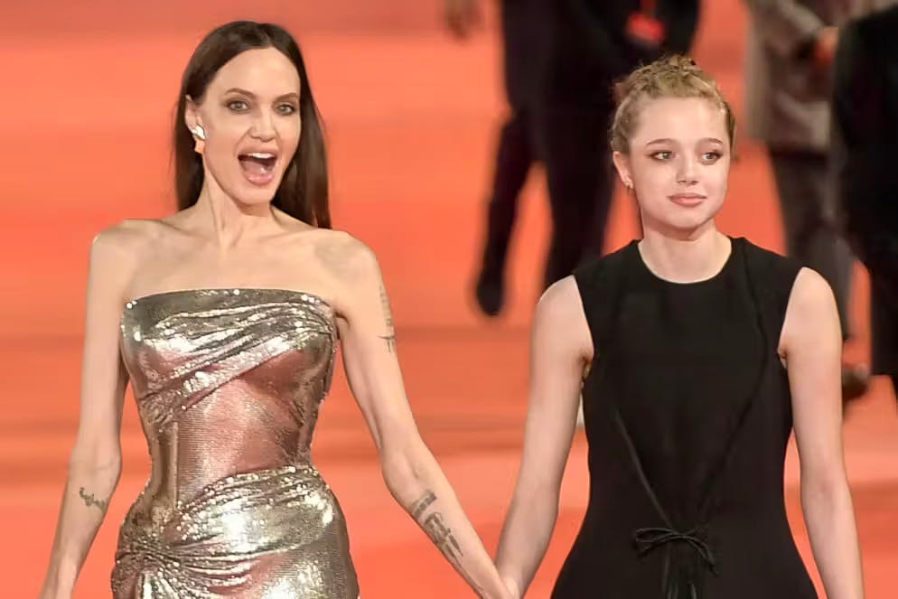 Angelina Jolie and her daughter Shiloh Jolie-Pitt at a film premiere in Rome in October 2021.
