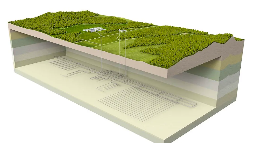 Eine Visualisierung zeigt das in Stadel ZH geplante Tiefenlager. Für Bau und Betrieb des Tiefenlagers und der Verpackungsanlagen hat die Nagra zwei Tochtergesellschaften gegründet.