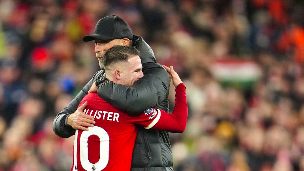 Der Dank von Liverpools Trainer Jürgen Klopp geht an Alexis Mac Allister