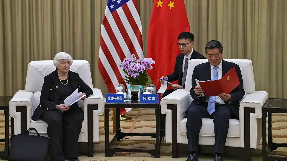 A Canton, la secrétaire au Trésor Janet Yellen a plaidé en faveur des entreprises américaines auprès de son homologue chinois He Lifeng à Canton.