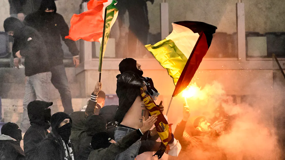 Lazio- und Roma-Fans beim letzten Aufeinandertreffen im Stadio Olimpico. 