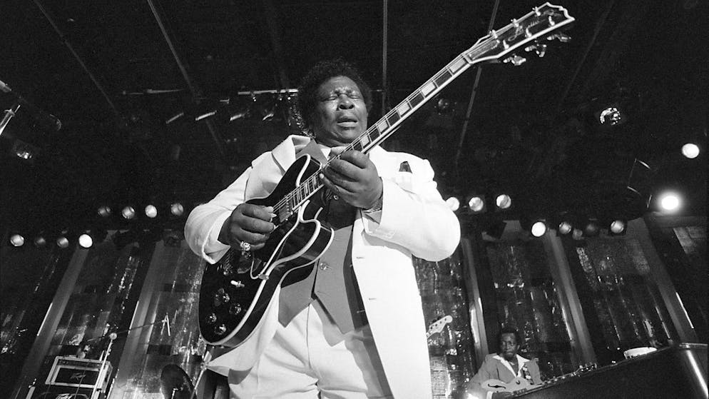 Der Bluesgitarrist B. B. King bei einem Auftritt am Montreux Jazz Festival im Jahr 1984. (Archivbild)