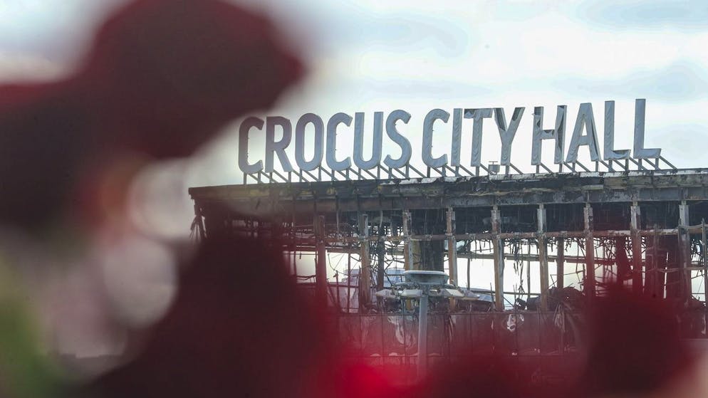 Vue de la salle de concert Crocus City Hall près de Moscou, détruite lors d'une attaque terroriste. L'attentat avait fait plus de 140 morts et des centaines de blessés.