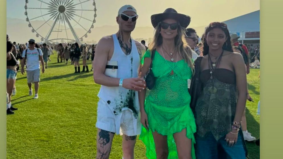 Al Coachella. Il designer svizzero Yannik Zamboni festeggia con Heidi Klum