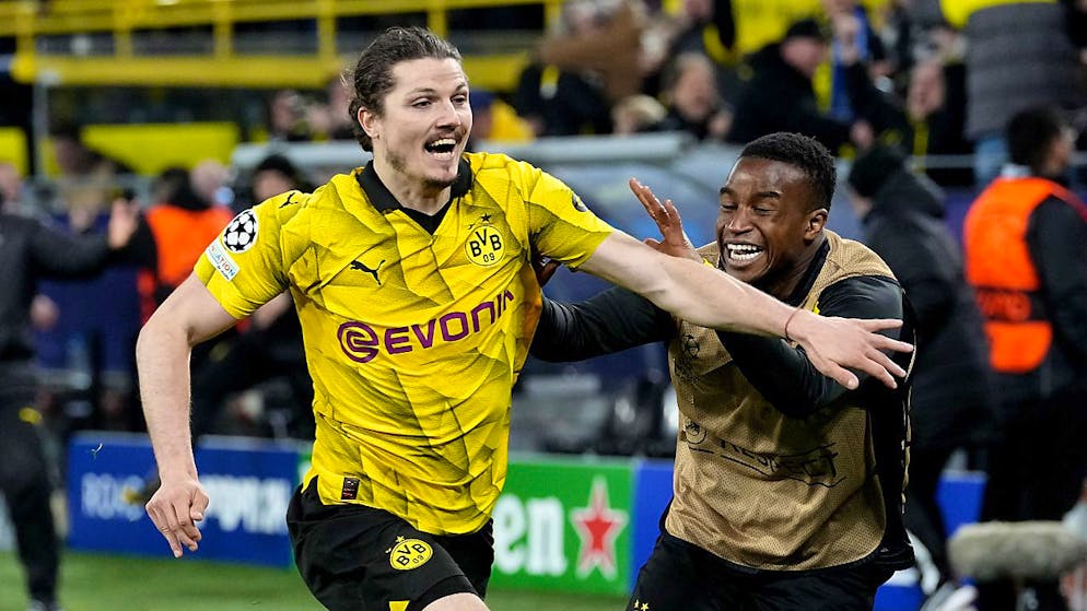 PSG und Dortmund schaffen die Wende und stehen im Halbfinal - Gallery. Marcel Sabitzer schoss das 4:2