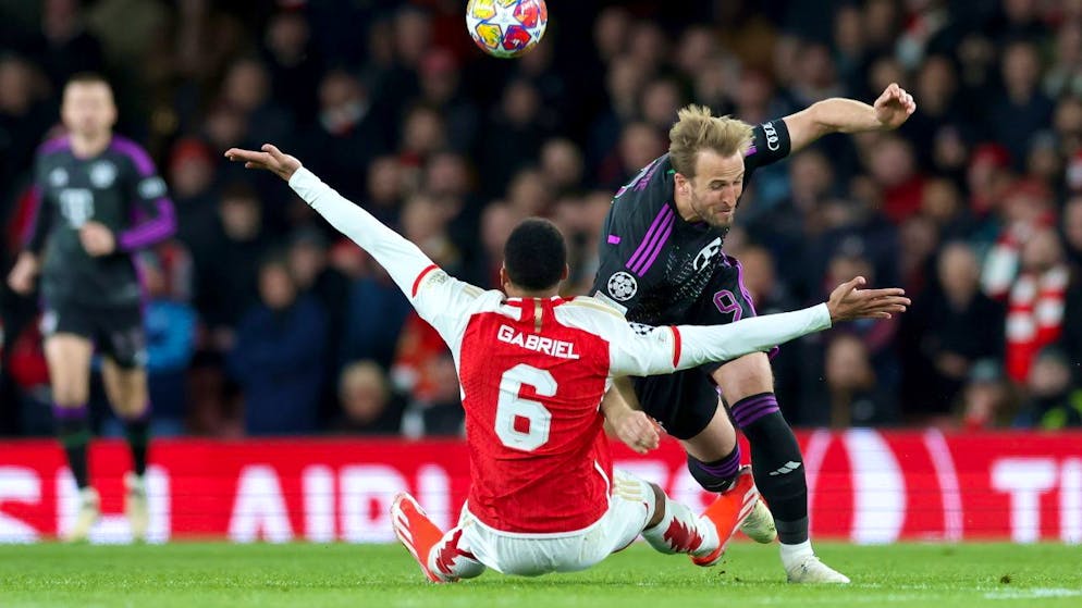 Harry Kane, Stürmer von Bayern München, blickt dem nächsten Duell mit Arsenal entgegen