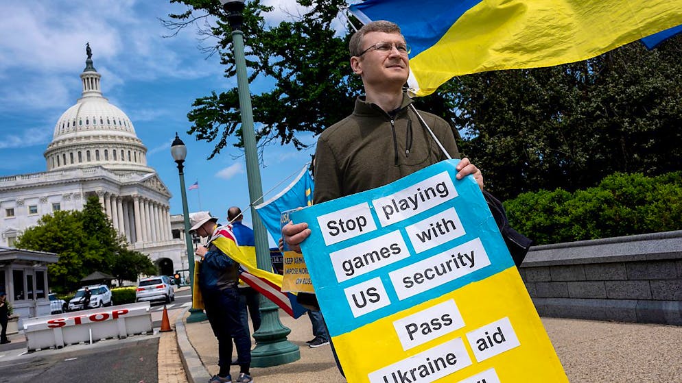 dpatopbilder - Wichtigster Verbündeter: Die Ukraine hoffte auf weitere US-Militärhilfen. Foto: J. Scott Applewhite/AP/dpa