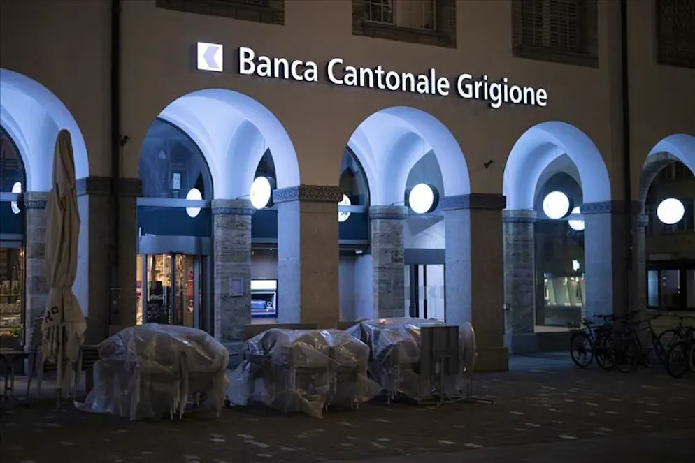 Una sede della Banca Cantonale Grigione.