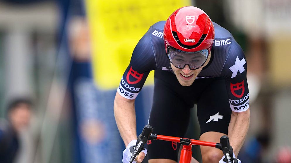 Maikel Zijlaard vom Schweizer Team Tudor gewinnt den Prolog zur 77. Tour de Romandie