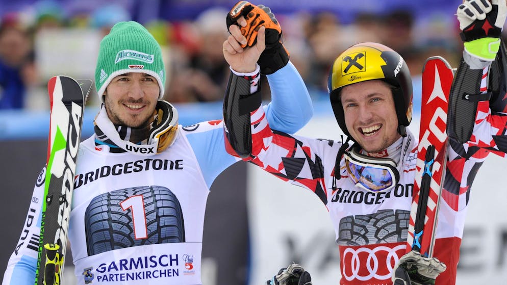 Felix Neureuther und Marcel Hirscher standen einige Male gemeinsam auf dem Podest.
