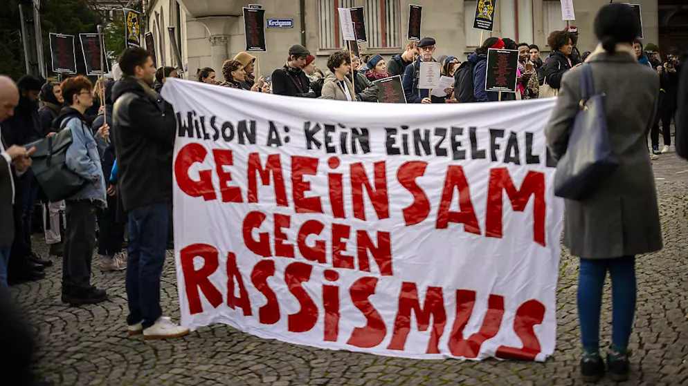 Solidaritäskundgebung gegen Rassismus in Zürich. 
