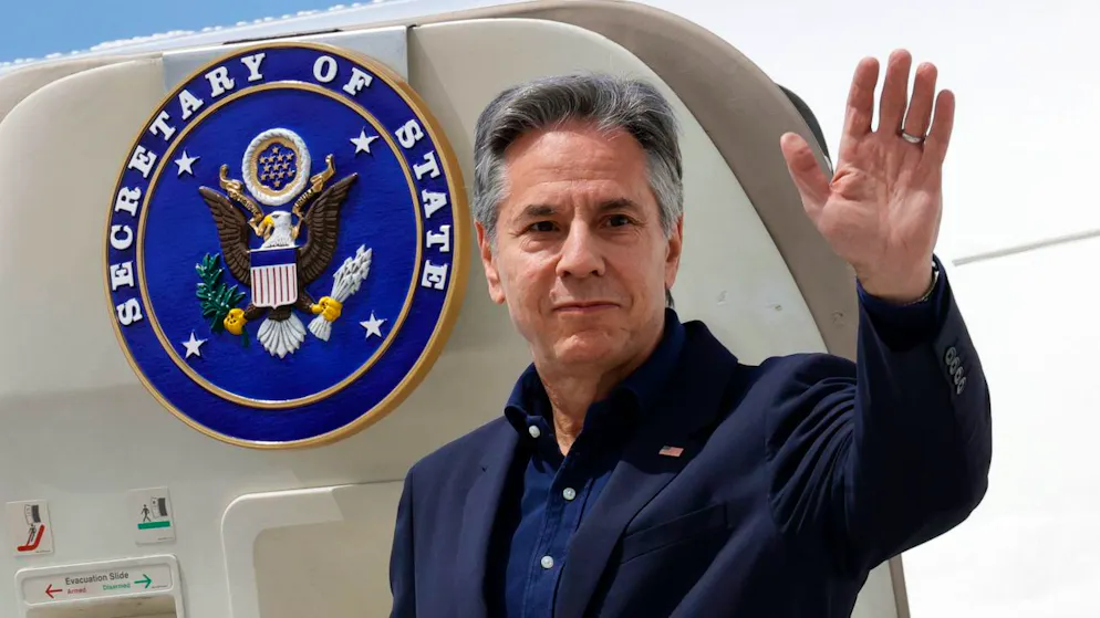 dpatopbilder - US-Außenminister Antony Blinken soll in Riad an einem Treffen zur «Lage in Gaza und der Palästinenserfrage» teilnehmen. Foto: Ciro De Luca/Reuters Pool/AP/dpa