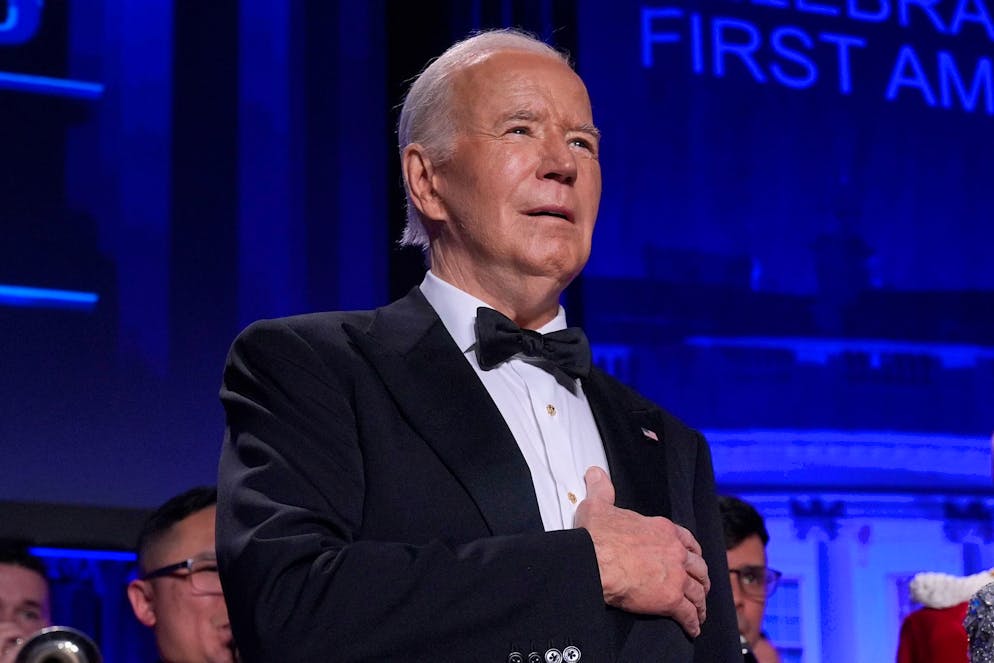 Joe Biden begann seine Rede mit Blick auf sein Alter selbstironisch, wurde aber auch ernst.