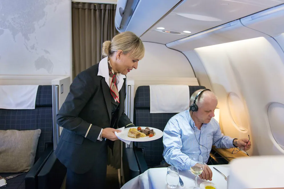 Ein First Class Flug der Swiss: Mit diesem Luxus reisten auch die beiden Ratspräsidenten nach New York.