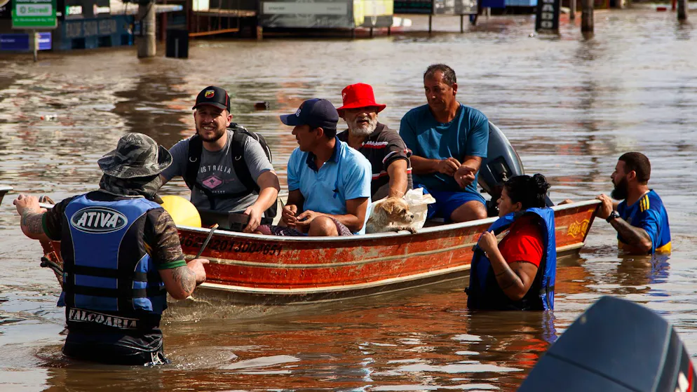 Rettungskräfte sind in der Region Rio Grande do Sul im Einsatz.