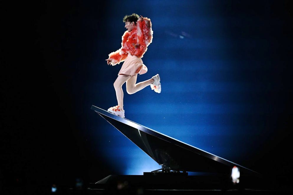 epa11326953 Nemo representing Switzerland with the song 