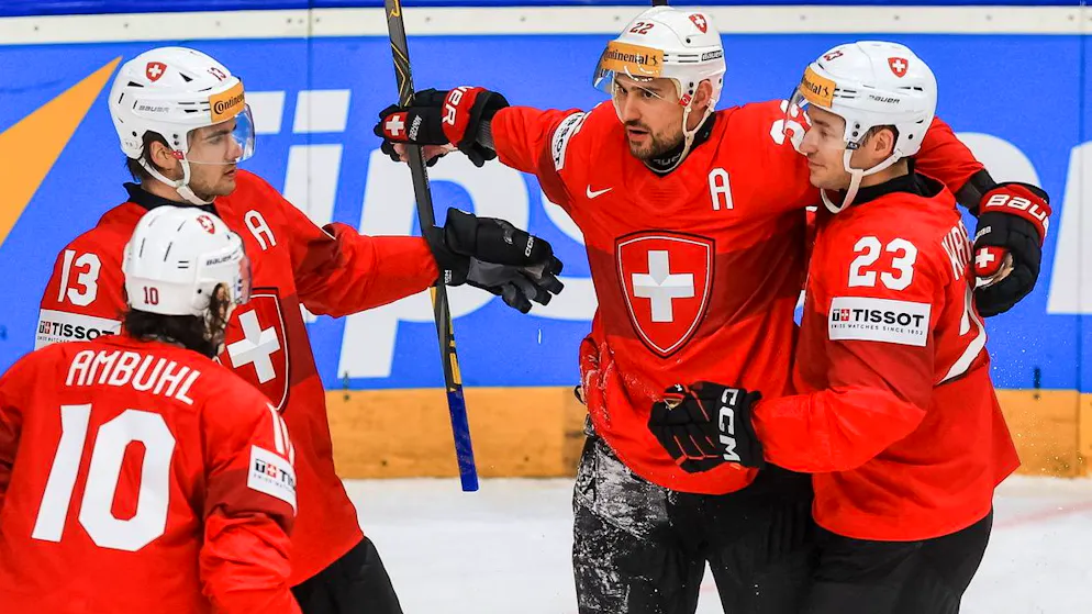 Nino Niederreiter (2.v.r.) ist gegen Norwegen der beste Schweizer.