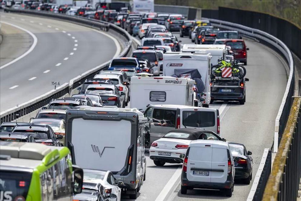 Traffico al San Gottardo in un'immagine d'archivio