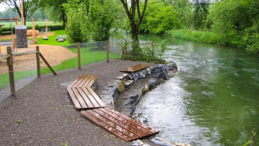 Der Spielplatz Lorzenparadies ist kein Badeparadies.