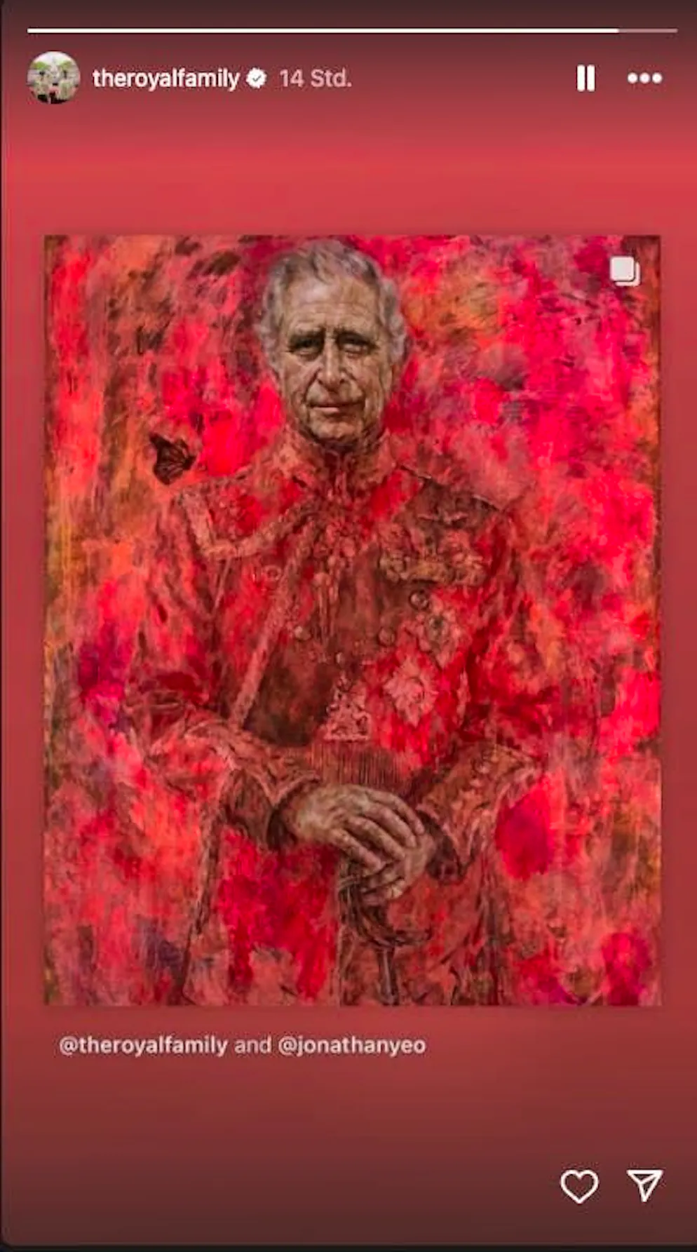 Questo è il primo ritratto di re Carlo III durante il suo regno. Le opinioni su quest'opera d'arte variano ampiamente.