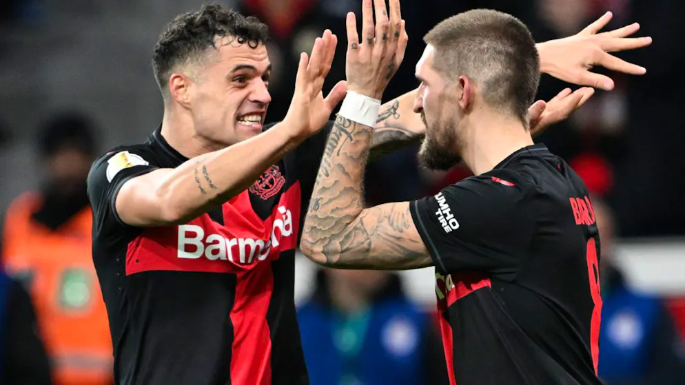 Granit Xhaka und Robert Andrich sind bei Leverkusen Teamkollegen.