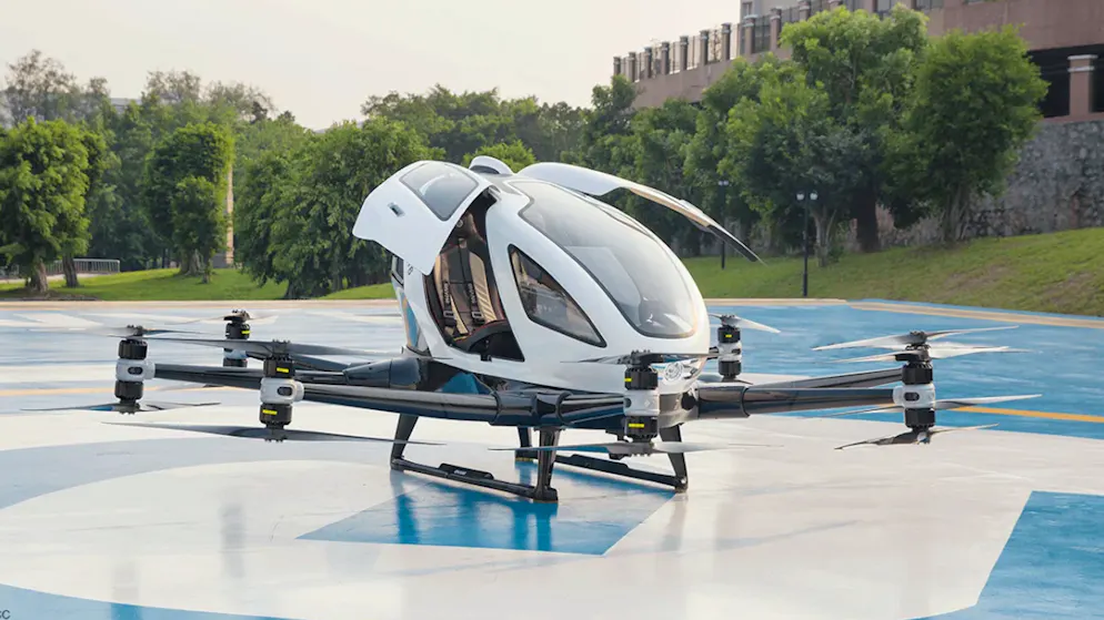 So sieht das Flugtaxi von EHang aus. Für 368'598 Franken kannst du die Drohne auch in der Schweiz bestellen.