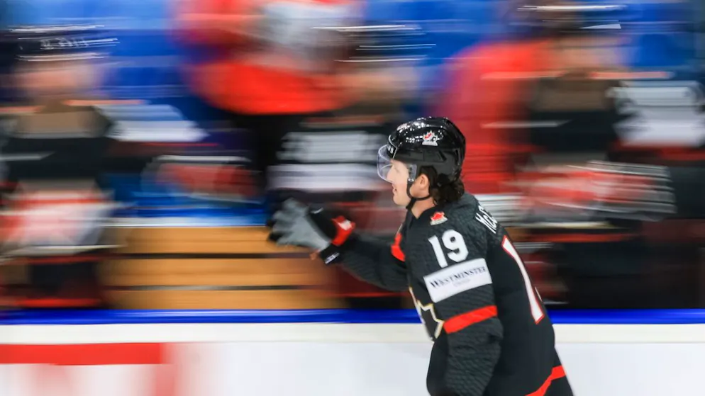 Kanada, hier mit Jared McCann, erreicht im Eilzugtempo die Halbfinals.