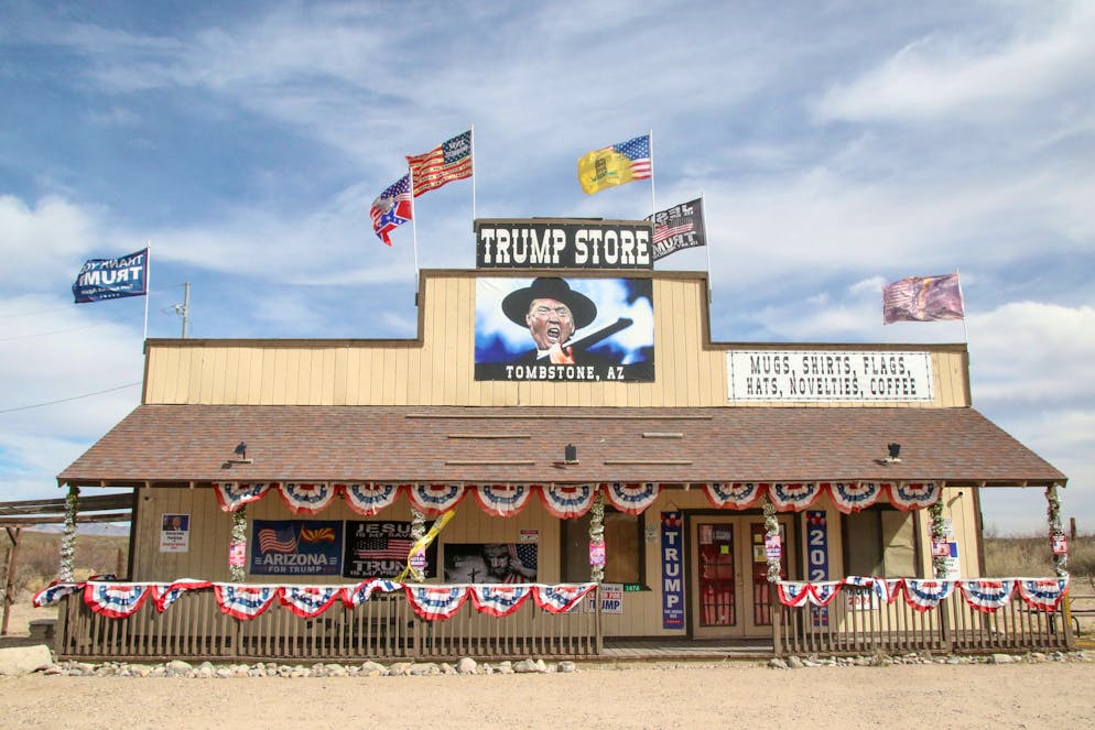 Ein Trump Store in Tombstone, Arizona. In ländlichen Regionen ist der kandidierende Trump sehr beliebt.